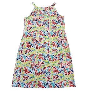 Lulu B Keyhole Halter Dress UPF Stretch Colorful Print Womens XS Resort Beach